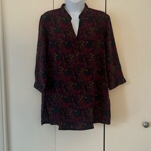Christina Silk Floral Tunic Top NWT S